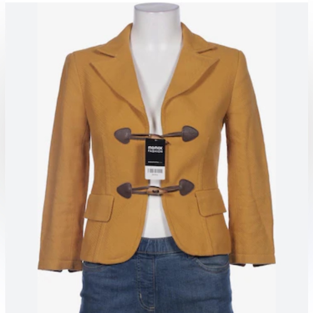 Zara Mustard Tailored Toggle Blazer